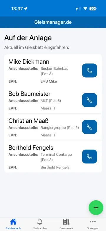 Fahrtenbuch Uebersicht